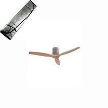 NIAROS "MUCARI" PLAFONSKI Ventilator 52' SA TAJMEROM I DALJINSKIM, DRVO/INOX