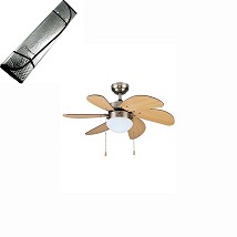 NIAROS PLAFONSKI Ventilator 32' SA LAMPOM, DRVO/INOX