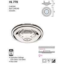 HL770 Rozetna sa grlom chrome