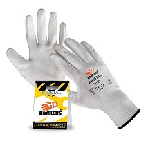 ZAŠTITNE RUKAVICE DANKERS KRISTAL BL, PU, BELE BOJE VELIČINA 11