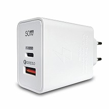 Bavitel punjač 50W Usb A+ Type C bela  KeKe-PD002