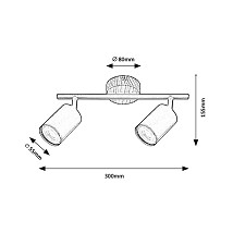SPOT LAMPA 2XGU10 EDMUND 5296 RABALUX