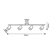 SPOT LAMPA 4XGU10 EDMUND 5298 RABALUX