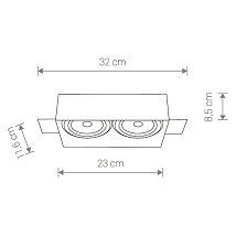 ROZETNA UGRADNA 2XGU10 MOD PLUS II BLACK 9403 NOWODVORSKI