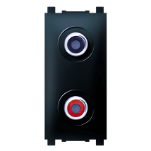 EXP Prikljucnica audio RCA dvostruka 1M crna soft