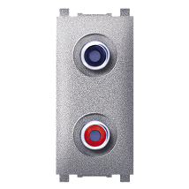 EXP Prikljucnica audio RCA dvostruka 1M silver