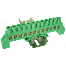 Izol. sina uzemljenja N/PE 12Pzelena230/400VAC. 100A. 8×12mm