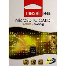 Maxell micro sdhc 16gb x-series+adapter, class 10