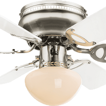 LUSTER VENTILATOR SA SVETLOM 1XE27 UGO BELI 0307W GLOBO