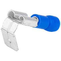 Izol. prikljucni naticni utikac+uticnica mesing plava6.3×0.8