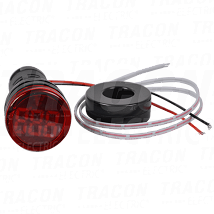 A-metar LED Sig. svetlost crvena1-100A. Um=230VAC. d=22mm