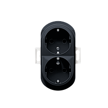 E604.E1 Priklj. dvopolna bez maske crna EON dupla sa plast.