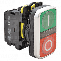 Dvostruko svetleci UKL.-ISKL. dugmad zeleno+crveno1×NO+1×N