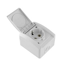 SETQ Dvopolna prikjucnica 16A/250V bela plastika