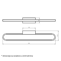 ZIDNA LED LAMPA 1X10W WW LUNA 322 CRNA BBLINK