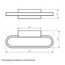 ZIDNA LED LAMPA 1X4W WW LUNA 321 CRNA BBLINK