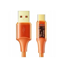 MCDODO CA-2093 KABL 6A, USB-A na TIP-C, DUŽINA 1.8m, ORANŽ, Transparent