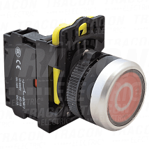 Taster crveno sa oznakom belom 01×NC. 5A/230V AC-15. IP65