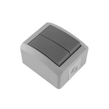 SETQ Dvostruka Naizm. sklopka 10AX/250V siva bezvij. veza