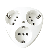 Trostruka dvopolna prikljucnica u zid 232 ELID