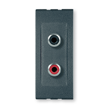 Prikljucnica audio RCA dvostruka 1M antracit 6627.A