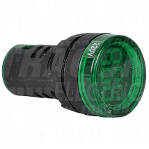 V-metar LED Sig. svetlost zelena24-500VAC. d=22mm