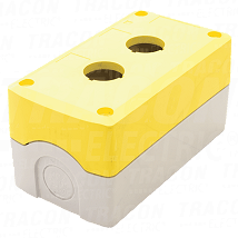 Sastavljeno kuc. za tasteri zuto 2d=22.5. IP65. 2×PG-13.5