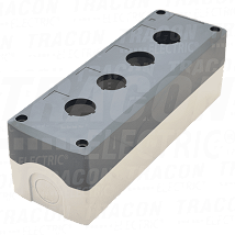 Sastavljeno kuc. za tasteri sivi 4d=22.5. IP65. 2×PG-13.5