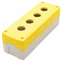 Sastavljeno kuc. za tasteri zuto 4d=22.5. IP65. 2×PG-13.5