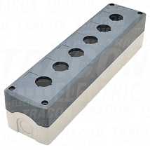 Sastavljeno kuc. za tasteri sivi 6d=22.5. IP65. 2×PG-13.5