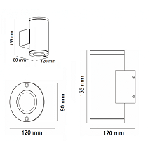 SPOLJNA ZIDNA LAMPA 2XGU10 JM 2102 BELA BBLINK