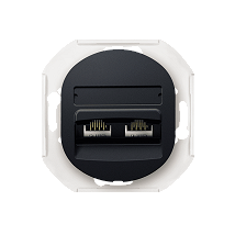 E6131.E1 Prikljucnica telef. bez maske EON 2xRJ12 6/6 Cat 3