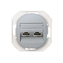 E615S.S Prikljucnica komunik.bez maske EON 2xRJ45 Cat 6 FTP