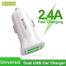 Bavin auto punjač 2XUSB-A 2,4A bela - PC253