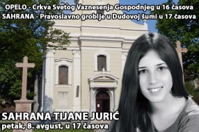 Sahrana Tijane Jurić danas u 17 časova na groblju u Dudovoj šumi