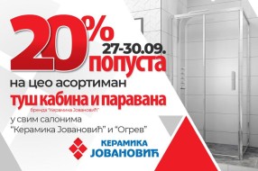 Velika jesenja akcija na kabine i paravane "Keramike Jovanović"