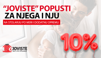 Kompanija "Joviste" poklanja 10 odsto popusta na stolariju