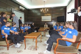 Delegacija ŽFK "Spartak" na prijemu u Novom Sadu