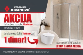 Kupatilo dobija novo rešenje: Twister WC šolja za 1 dinar uz Modulare tuš komplet