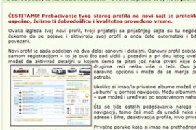 Aktiviranje profila na novom sajtu