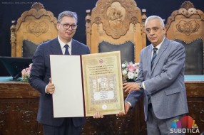 Aleksandar Vučić, predsednik Srbije, dobitnik zvanja Počasni građanin Grada Subotice