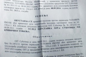 Obustavljen postupak protiv Ibolje Totović