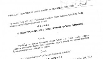 Pred odbornicima predlog da se ukine Odluka o dodeli počasnog zvanja za Kiša