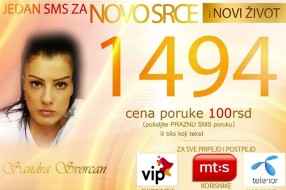Sms broj 1494 za novo srce Sandre Svorcan