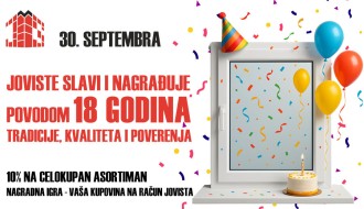 "Joviste" obeležava jubilej sa popustima na PVC i ALU stolariju i velikom nagradnom igrom