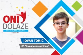 Oni dolaze: Jovan Tomić, učenik OŠ "Jovan Jovanović Zmaj" i Muzičke škole