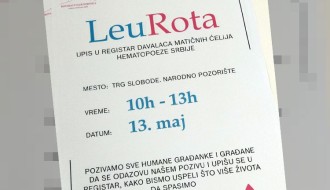 U subotu akcija upisa u nacionalni Registar davalaca matičnih ćelija