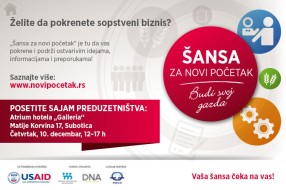 "Šansa za novi početak" - Sajam preduzetništva sutra u hotelu Galleria