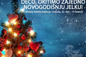 Kićenje novogodišnje jelke za decu u atriumu hotela Galleria