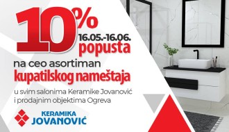 Akcija meseca u "Keramici Jovanović" - popust na kompletan asortiman kupatilskog nameštaja